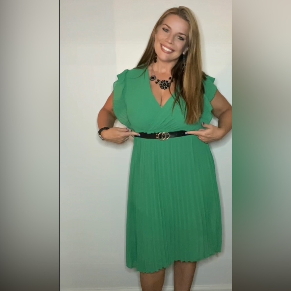 Enchanting Elegance Lucinda Chiffon Frill Pleated Dress